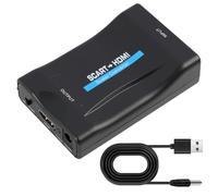 JiaHeHe Adaptador Euroconector a HDMI, Convertidor Scart a HDMI, 720P 1080P, Plug and Play, Negro