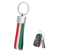 JiaHeHe Llavero bandera italiana, colgante de lona resistente con anillo de metal, inoxidable, resistente a la luz, moderno para hombres y mujeres, llavero de coche para aficionados al deporte