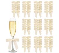 JiaHeHe Lote de 50 lazos de cinta de satén de 7 x 7 cm con cierres de rosca transparentes, ideales para decoración de árbol de Navidad, regalos de fiesta, proyectos de bricolaje, Navidad, lazos de