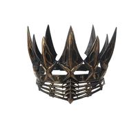 JIAHG Corona medieval del rey, corona real, cuervo gótico, corona emperadora, ajustable, tocado para mujer, hombre, Halloween, carnaval, cosplay, juego de rol, accesorio (dorado)
