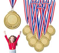 Jiahuade 10 Piezas Medalla de Metal,Medallas para Niños,Medallas de Ganador con Cintas,para Fiesta,Premios Deportivos Día del Deporte Escolar