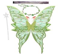 Jiahuade Alas de Hada, Fairy Wings, Alas de Hadas para Niñas, Diadema de Hada y Varita de Hada Estrella,Orejas de Elfo,Adecuado para Diversos Festivales y Fiestas de cumpleaños,Cosplay,Carnaval