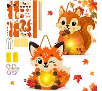 Jiahuade Juego de 2 faroles de otoño para manualidades, diseño de San | Farol St Martin, portavelas de otoño para manualidades con varilla, ideal para el próximo farolillo