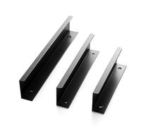JIAJUTUI001 3 piezas Tiradores Armarios cocina invisibles,Negros Aluminio Manillas Cajones Muebles Dormitorio ocultos Reemplazo