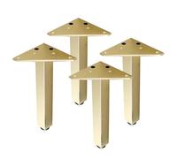 JIAJUTUI001 4 Piezas Patas de Mueble Ajustable Cómoda,Aleación de Aluminio Pies para Gabinete de baño Dorado Repuesto de Metal para Mesa de Noche,Cocina,Oro Cepillado