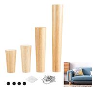 JIAJUTUI001 4 Piezas Patas de Muebles de Madera Roble, Pies de Recambio para Armario Madera Patas de DIY para Sofá, Mesa de Té,gabinetes de TV, Otomana,Escritorio (50cm(19.6in),Madera)