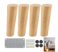 JIAJUTUI001 4 Piezas Patas de Muebles de Madera Sofá,Patas para Muebles Madera Patas de Gabinete,para Sofá,Cama,Sillón,Gabinete Pies de Recambio (6cm(2.36in),Madera)