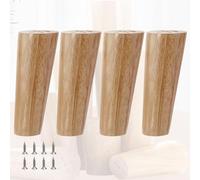 JIAJUTUI001 Cónicas Inclinadas Pies de Muebles de Madera, 4 Piezas Patas de Roble Recambio para Armario Patas de DIY para Sofá, Mesa de Té,Gabinetes de TV,Cama (6cm(2.36in),Madera)