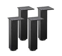JIAJUTUI001 Patas para Muebles 5cm/6cm/8cm/10cm/12cm/15cm/18cm/20cm/25cm/30cm Regulables Pies de Muebles Ajustables Aluminio Cuadradas Patas Mueble para Mueble de Baño,Patas para Somier (20cm,Negro)