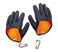 Jiakalamo 1 par de guantes de pesca, resistentes al agua, guantes de lucio para el manejo seguro de lucio, bagre, lucioperca, ostras, cangrejo, guantes de captura de peces, con cierre magnético
