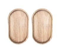 Jiakalamo 2 bandejas para servir, platos de comida ovalados de estilo japonés, bandejas de madera ligeras para alimentos, desayuno, mesa de café, fiestas, restaurantes