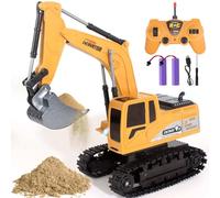 Jiakora 2,4 GHz Excavadora Teledirigido, Excavadora RC para Niños y Niñas Mayores de 3 Años, Coches Juguete RC Auto con Luz y Sonido, 2 baterías Recargables, Juguete Construcción Regalo Cumpleaños