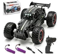 Jiakora Coche Teledirigido Niño, Escala 1:16 Coches Teledirigidos con Carrocería Metálica y Faros, 2.4GHz Coche RC Monster Truck Todoterreno, 2 Pilas 50 Minutos, Juguetes Regalos para Niños 3-12 Años