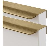 JIALUO0318 Aleación de Aluminio Tiradores Ocultos Manijas Para Muebles Armarios Pomos Cocina Manijas Tiradores de Puerta Bronce Oro 2 Piezas (Length 1000mm)