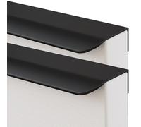 JIALUO0318 Aleación de Aluminio Tiradores Ocultos Manijas Para Muebles Armarios Pomos Cocina Manijas Tiradores de Puerta Negro Mate 2 Piezas (Length 200mm)