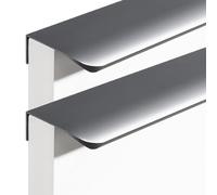 JIALUO0318 Aleación de Aluminio Tiradores Ocultos Manijas Para Muebles Armarios Pomos Cocina Manijas Tiradores de Puerta Gris 2 Piezas (Hole Pitch 224mm)