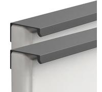 JIALUO0318 Gris Oscuro Ocultos Tiradores Manijas Para Muebles Aleación de Aluminio Armarios Pomos Cajones Cocina Manijas Tiradores de Puerta 2 Piezas (Length 150mm)