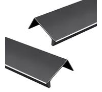 JIALUO0318 Tiradores Ocultos Aleación de Aluminio Manijas Para Muebles Armarios Cajones Tiradores Cocina Manijas Pomos de Puerta 2 Piezas (Negro,Length 200mm)