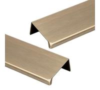 JIALUO0318 Tiradores Ocultos Aleación de Aluminio Manijas Para Muebles Armarios Cajones Tiradores Cocina Manijas Pomos de Puerta 2 Piezas (Bronce Cepillado,Length 600mm)