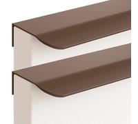 JIALUO0318 Tiradores Ocultos Aleación de Aluminio Manijas Para Muebles Armarios Pomos Cocina Manijas Tiradores de Puerta 2 Piezas (Marrón,Length 80mm)