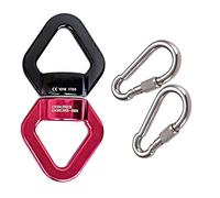 JIAMEIYI Rotary Device Aleación de Aluminio para Exteriores e Interiores Aleación de Aluminio Rotor de 360 ° Rotor de Cuerda Girador 30KN Rotor de Escalada con 2 Mosquetones (Negro-Rojo)