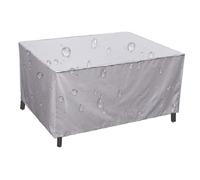 JIAMELUCK Funda para Muebles de Jardín Exterior, 90x90x75cm Rectangular Funda Mesa Exterior Impermeable, Anti-UV Antipolvo Funda Protectora Muebles Jardín para Mesas Sillas, Silver