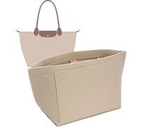 JIAMOEAT Organizador de Bolsos para Longchamp Le Pliage L con Correa de Cuero - Inserto de Fieltro con Múltiples Bolsillos para Bolsos de Mujer, Shopper, Polene, Mommy Bag y Bolsa de la Compra