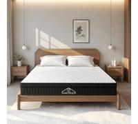 JIAMUXIQUE Colchón de 90 x 200 cm y 25 cm de altura, dureza H3, dureza media, colchón híbrido de 7 zonas, colchón ortopédico de muelles ensacados con espuma cómoda, transpirable, alivio de presión