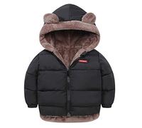 JiAmy Bebé Invierno VellóN Abrigo NiñOs Muchachos Chaqueta NiñAs Acolchado Ropa Negro 5-6 Años