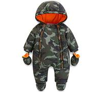 JiAmy Bebé Mameluco con Capucha Invierno Conjunto de Ropa Traje de Nieve con Guantes y Botines Trajes de Algodón 6-9 Meses