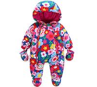 JiAmy Mono de Invierno con Capucha para Bebés y Niños Pequeños Niñas y Niños Traje de Nieve con Guantes Botines Mono de Algodón Conjuntos 3-36 Meses, e, 2-3 Years