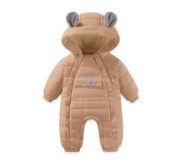 JiAmy Mono Invierno Bebé Niño Niña, Adorables Orejitas de Oso Buzo, Cremallera Bidireccional Ropa Bebé Invierno 3-6 meses