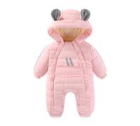JiAmy Mono Invierno Bebé Niño Niña, Adorables Orejitas de Oso Buzo, Cremallera Bidireccional Ropa Bebé Invierno 3-6 meses