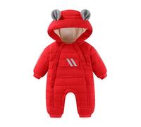 JiAmy Mono Invierno Bebé Niño Niña, Adorables Orejitas de Oso Buzo, Cremallera Bidireccional Ropa Bebé Invierno 9-12 meses