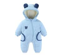 JiAmy Mono Invierno Bebé Niño Niña, Adorables Orejitas de Oso Buzo, Diseño con Cremallera y Botón Ropa Bebé Invierno 9-12 meses