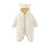 JiAmy Mono Invierno Bebé Niño Niña, Cálido Adorables Orejitas de Oso Cremallera Ropa Bebé Invierno 9-12 meses