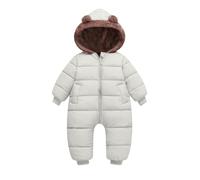 JiAmy Mono Invierno Bebé Niño Niña, Forro de franela Buzo, Adorables Orejitas de Oso Cremallera Ropa Bebé Invierno 12-18 meses