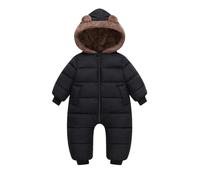 JiAmy Mono Invierno Bebé Niño Niña, Forro de franela Buzo, Adorables Orejitas de Oso Cremallera Ropa Bebé Invierno 6-24 Meses