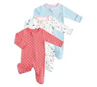 JiAmy Pijamas Bebé Niña Niño, 3PCS Dors Bien Manga Larga Bebé, 100% Algodón Mono con Pies Bebés, Ropa Recién Nacido 0-12 Meses, rojo, 6-9 meses