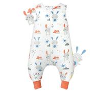 JiAmy Saco de Dormir con Piernas Extendidas para Bebé 1.0 Tog, Transpirable Suave Saco de Dormir 100% Algodón Sin Mangas Pijama Manta Toda la Temporada para Niños, 80/2-3 Años Rosa