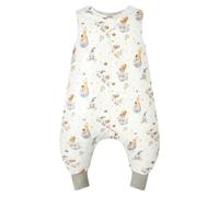 JiAmy Saco de Dormir con Pies para Bebé 1.0 TOG, 100% Algodón Saco de Dormir Transpirable Suave Sin Mangas Pijama Manta Toda la Temporada para Niños 2-3 años Osos blancos