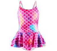 JiAmy Traje de baño de una pieza para niñas, traje de baño de sirena para niños de 4 a 12 años, Sirena rosa, 5-6 años