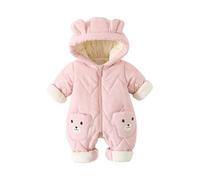 JiAmy Traje de nieve para bebé, mono de invierno para bebé niños niñas, pelele mono de nieve para recién nacido 0-12 meses, Rosa., 6-9 meses