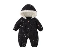 JiAmy Traje de nieve para bebé, mono de invierno para bebés de 0 a 24 meses, Negro , 6-12 meses