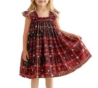 JiAmy Vestido de Navidad para Niña Bebé Vestido de Árbol de Navidad con Lentejuelas de Estrella de Tul sin Mangas para Fiesta de Cumpleaños Conjunto Cake Smash para Niñas de 12 Meses a 5 Años, Copo de