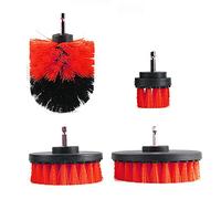 JIAN YA NA Scrub Brush Kit de accesorios para cepillo de limpieza con taladro, kit de limpieza para ahorro de tiempo 4 Piece,Red