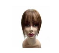 JIANBOHAIRS 10 inch Hand-woven Swiss Lace Invisible Human Hair Topper, Clip In Natural Hairpieces Fringe for Women Mild HairLoss Volume for Thinning Hair(Brown B,7x9cm)