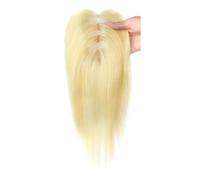 JIANBOHAIRS 10 pulgadas de cabello para mujer sin flequillo, pelo sintético liso y sedoso, base de encaje grande de 4,3 x 3,2 pulgadas para cabello adelgazante (rubio)