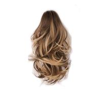 JIANBOHAIRS 12" Claw Clip Ponytail Extension,Drawstring Fake Hairpiece Curly Synthetic Wavy Pony Tails Daily Wear(18BH22)