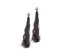 JIANBOHAIRS 2 Pcs Curly Ponytail Extension with Elastic Band Wave Wigs Accessories for Women 22 Inch Daily Wear(4)